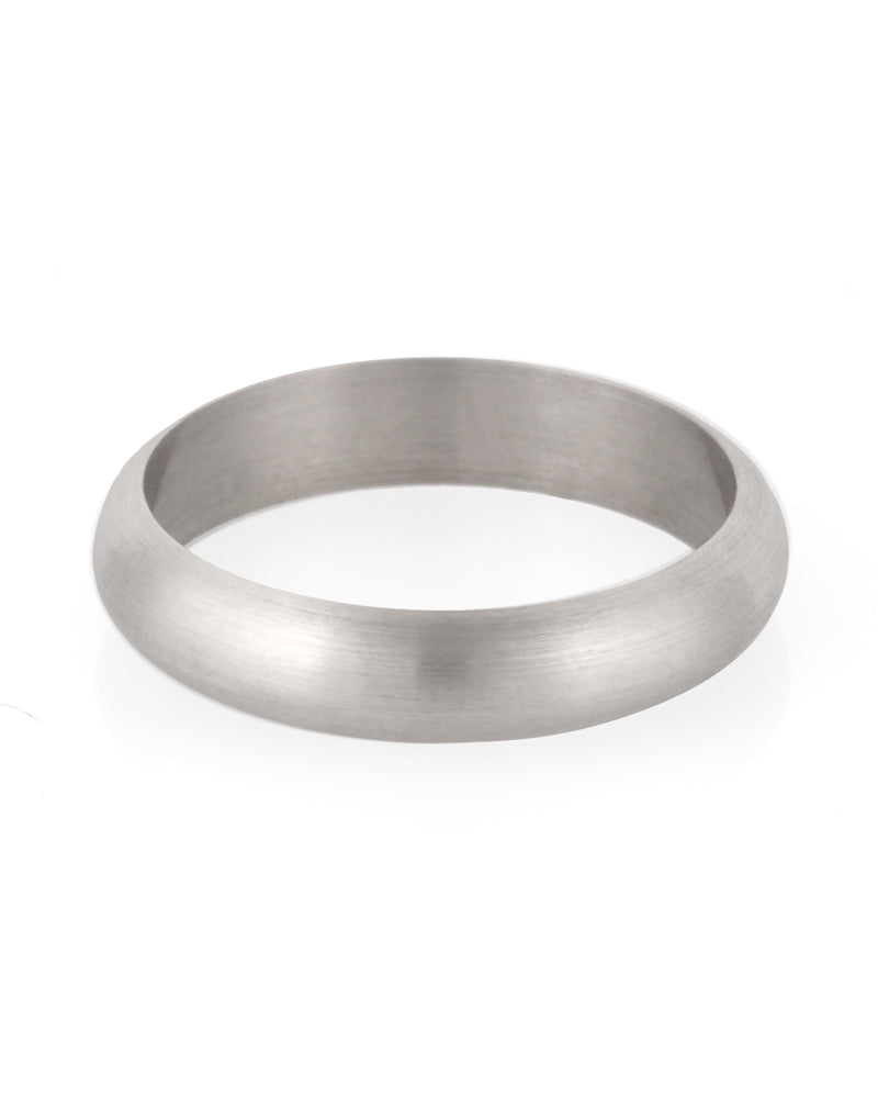 14K White Gold Half Round 4mm Wedding Band Size 52