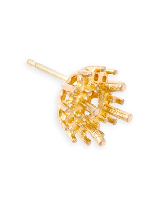 14K Yellow Gold Round Setting Cluster Earring 50Pt + 12 2Pt Stones