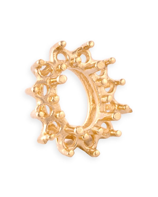 14K Yellow Gold Oval Setting Cluster 6X4 + 14 2Pt Stones