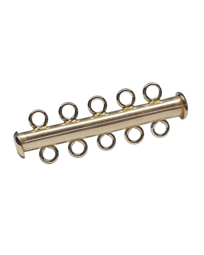 Yellow Gold Filled Tube Clasp 5 Rows
