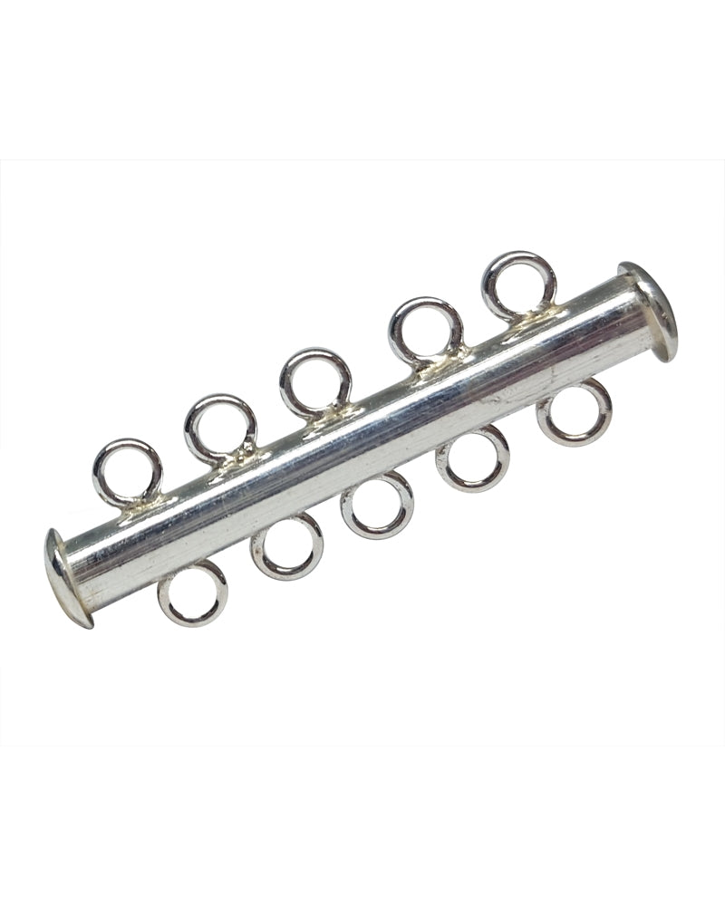 925 Sterling Silver Tube Clasp 5 Rows