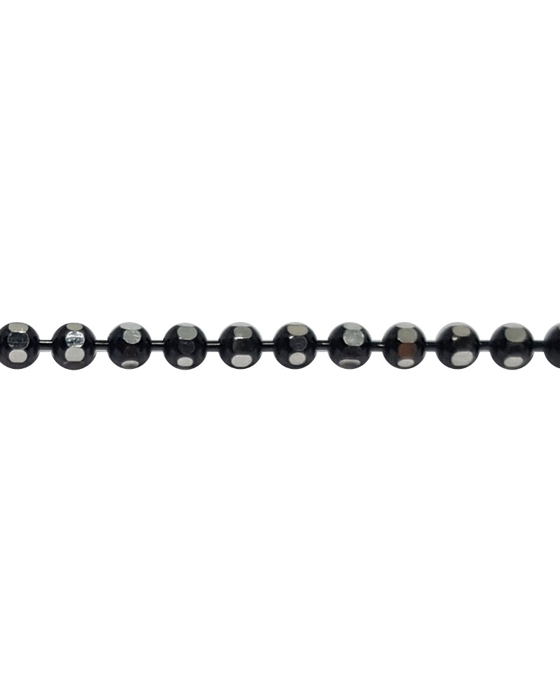 925 Sterling Silver Diamond Cut Blackened Bead Chain 1.8mm