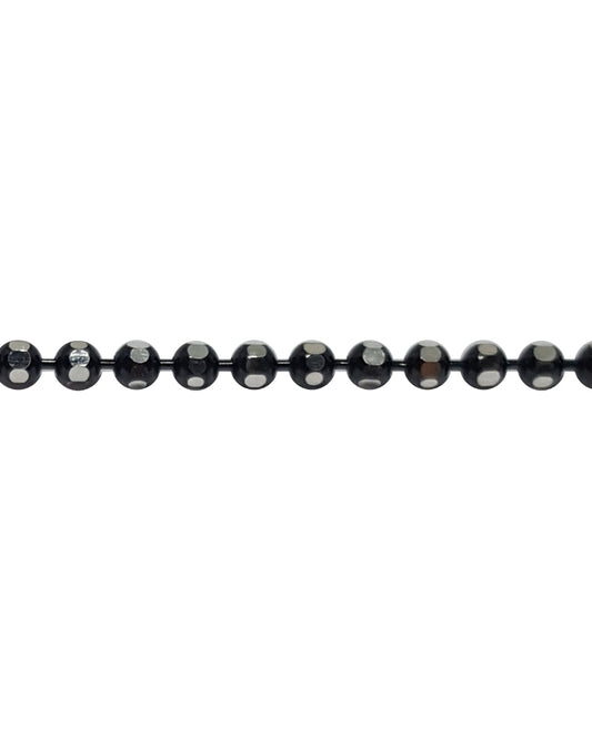 925 Sterling Silver Diamond Cut Blackened Bead Chain 1.8mm