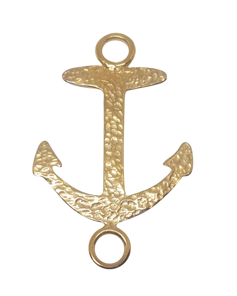 14K Gold Plated Anchor Pendant + 2 Rings