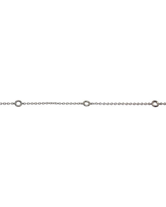 14K White Gold Bezel Set Diamond Chain 0.05/0.06 Ct.