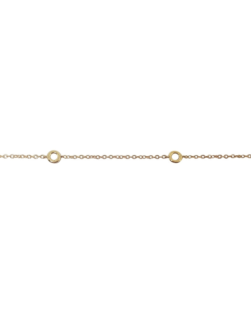 14K Yellow Gold Bezel Set Diamond Chain 0.08/0.10 Ct.