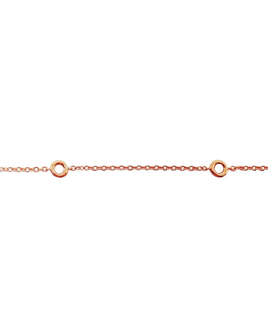 14K Rose Gold Bezel Set Diamond Chain 0.05/0.06 Ct.