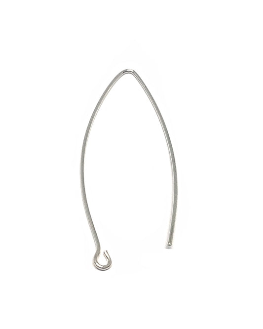 925 Sterling Silver Eye Shaped Ear Wire 0.7mm
