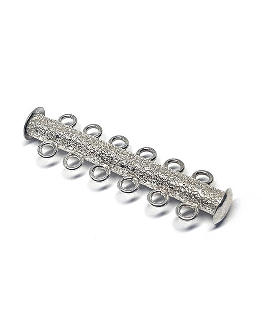 925 Sterling Silver Tube Clasp Matt 36mm 6 Rows