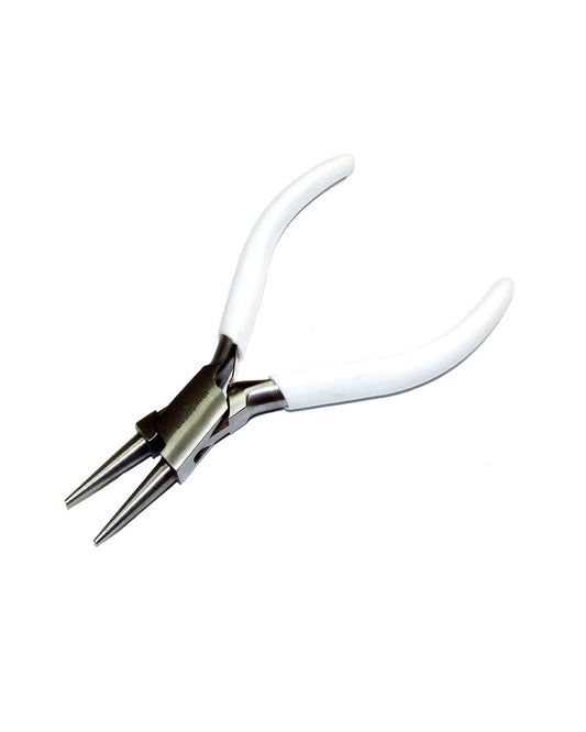 Round Nose White Pliers With  5" Spring