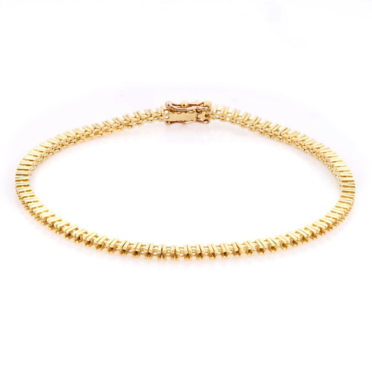 14K Yellow Gold Tennis Bracelet 18Cm Long For 2Pt Round Stones