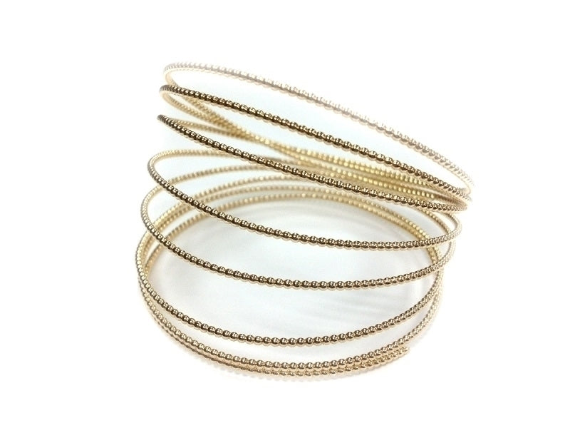 Yellow Gold Filled Beaded Wire (Dimensions: 0.6mm - 3mm)