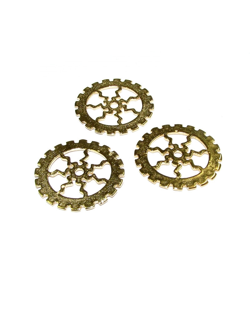 14K Gold Plated Wheel Pendant