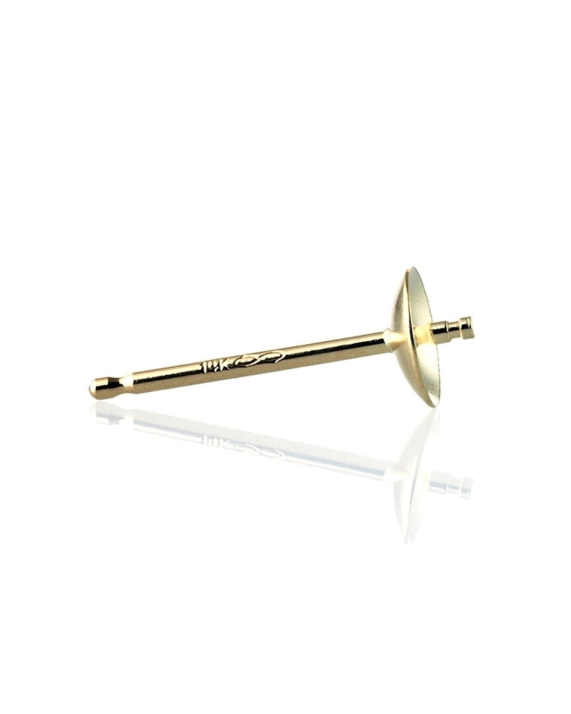 18K Yellow Gold Pearl Stud 4mm