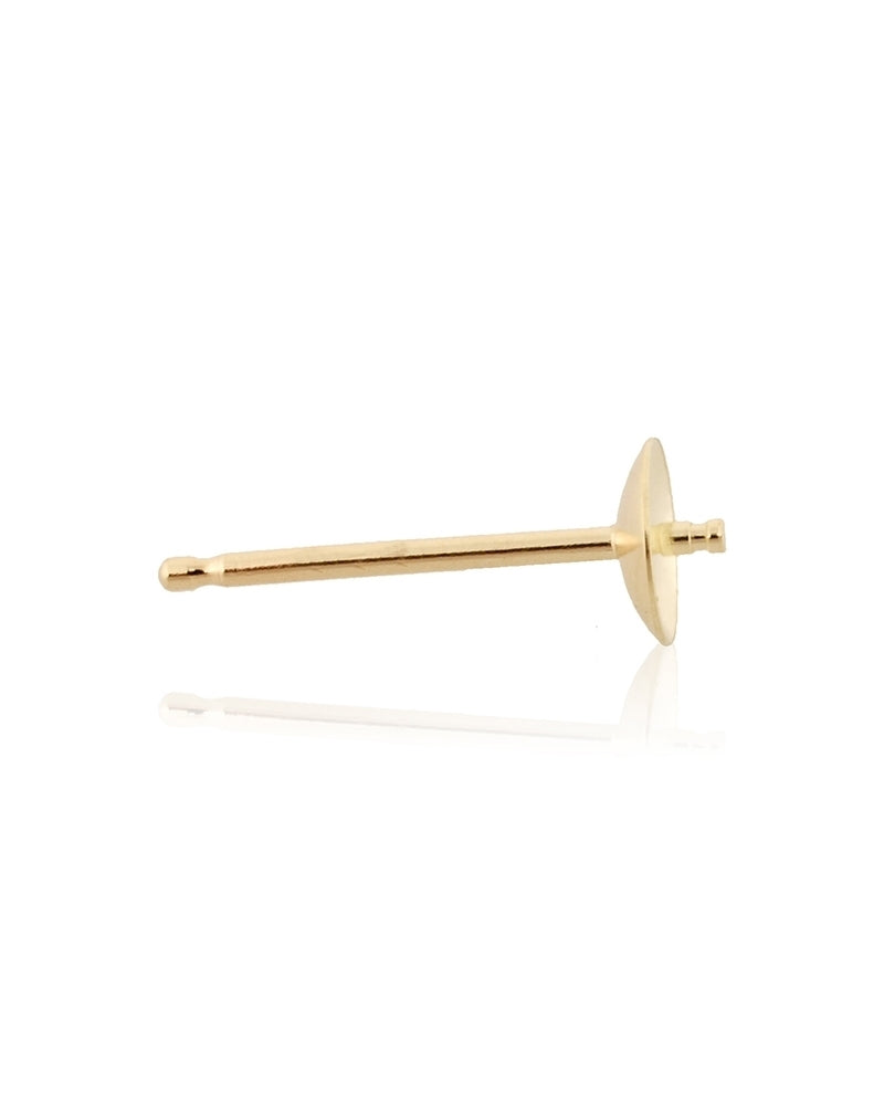 18K Yellow Gold Pearl Stud 4mm