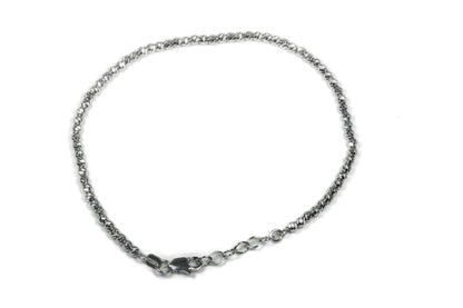 925 Sterling Silver Diamond Cut Bead Bracelets Available In 2 Colors