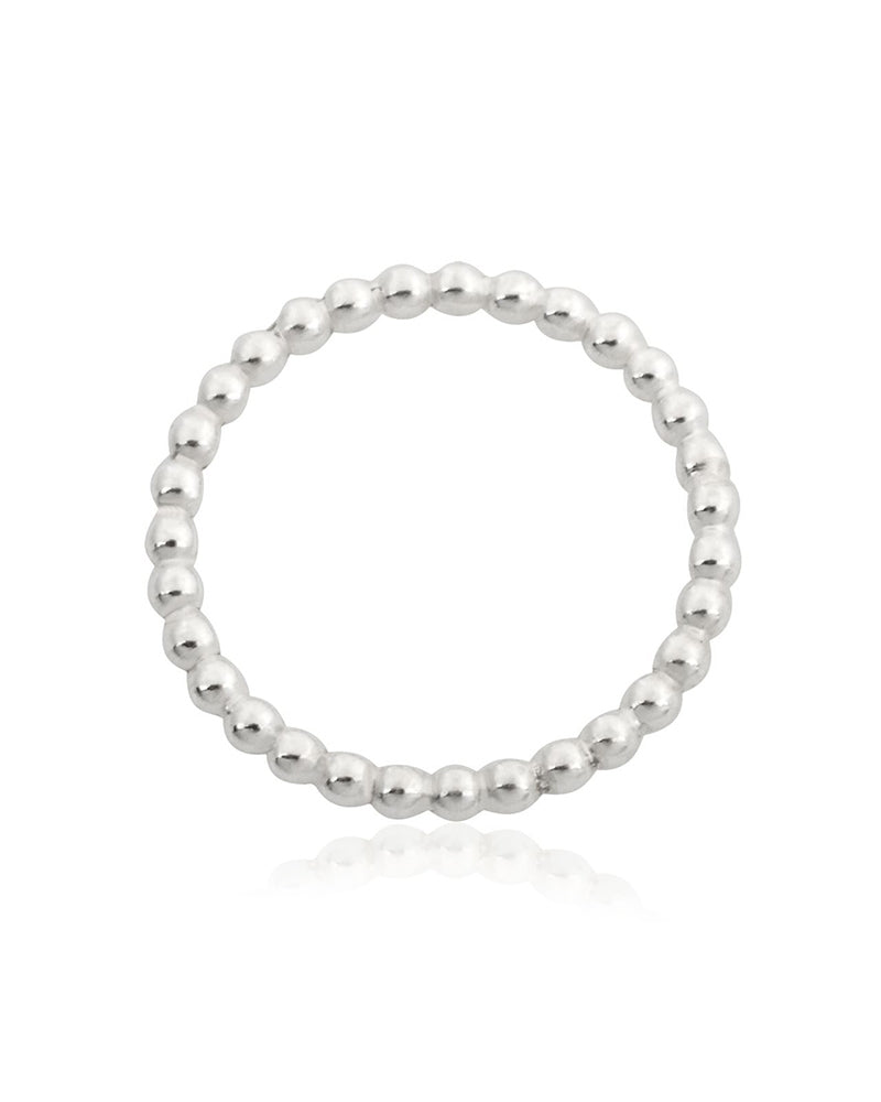 925 Sterling Silver 2mm Pearl Wire Ring Size 5.5/16.5mmi/D