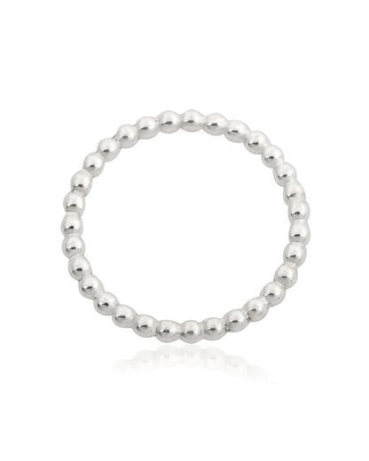 925 Sterling Silver 2mm Pearl Wire Ring Size 5.5/16.5mmi/D