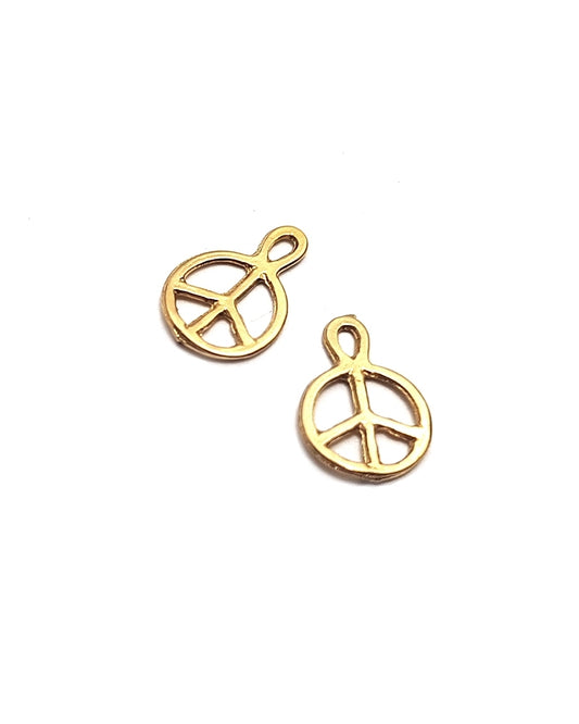 14K Gold Plated Small Peace Pendant