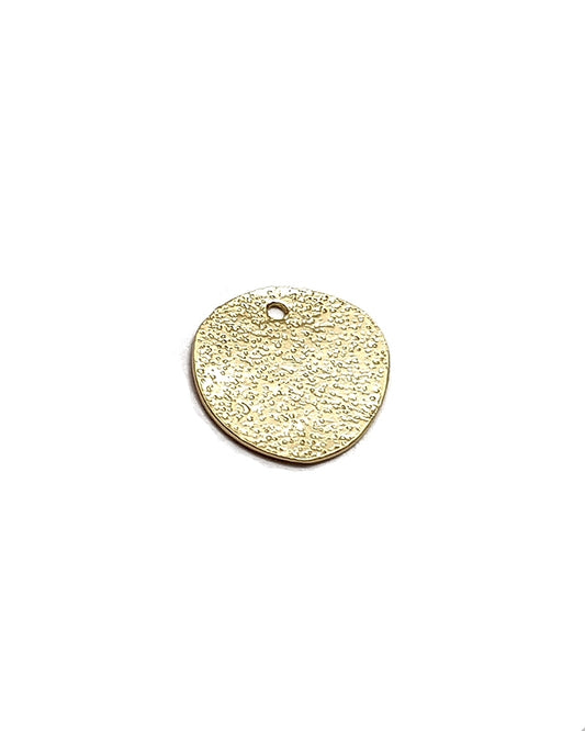 Yellow Gold Plated 5% 14K Satin Disc 10mm