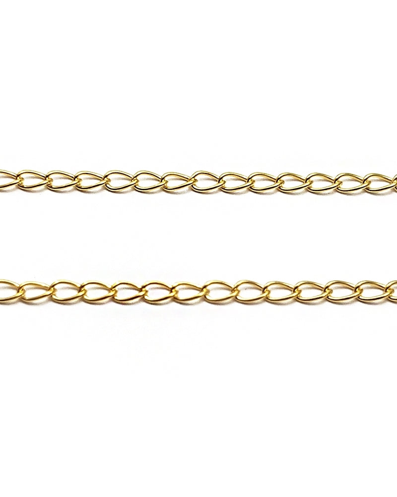 Yellow Gold Filled Oval Link Chain 0.5X3X2mm