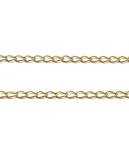Yellow Gold Filled Oval Link Chain 0.5X3X2mm