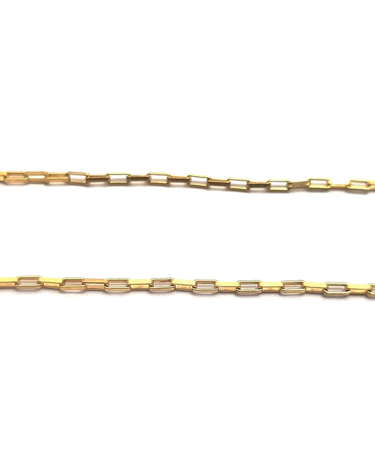 Yellow Gold Filled Antique Square Link Chain 1.5X3mm