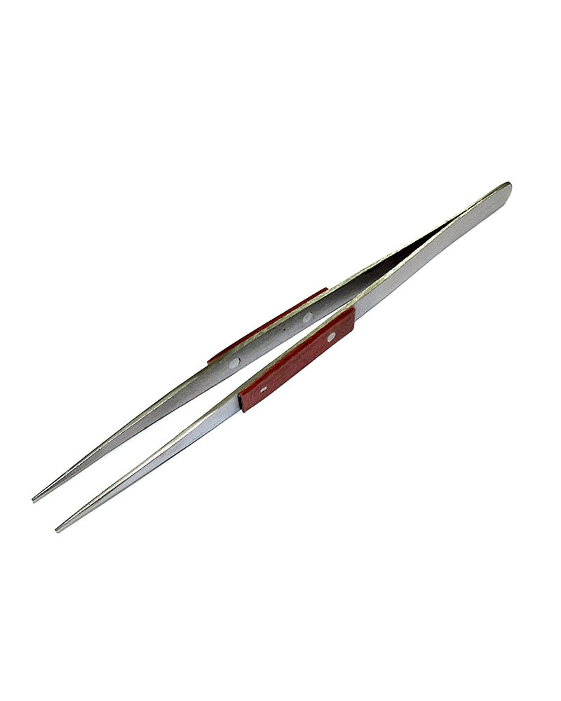 Straight Tweezers With Wooden Insulation