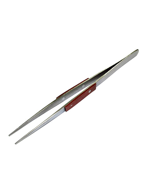 Straight Tweezers With Wooden Insulation