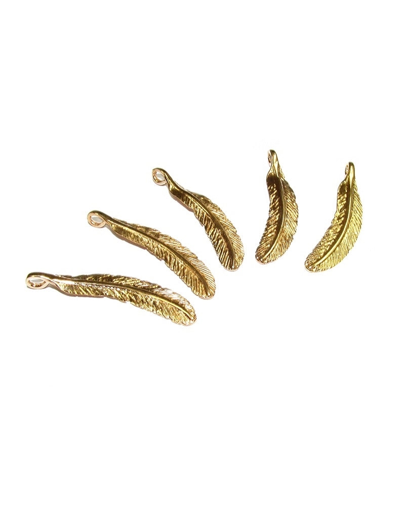 14K Gold Plated Indian Feather