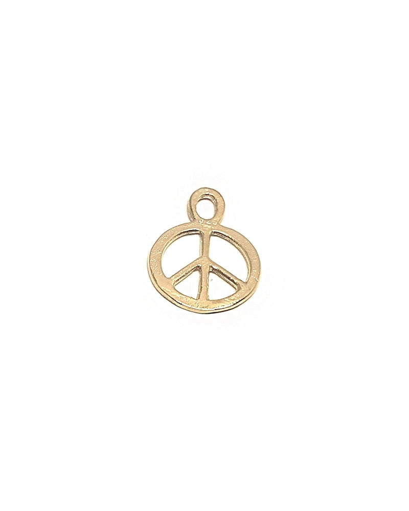14K Gold Plated Medium Peace Pendant