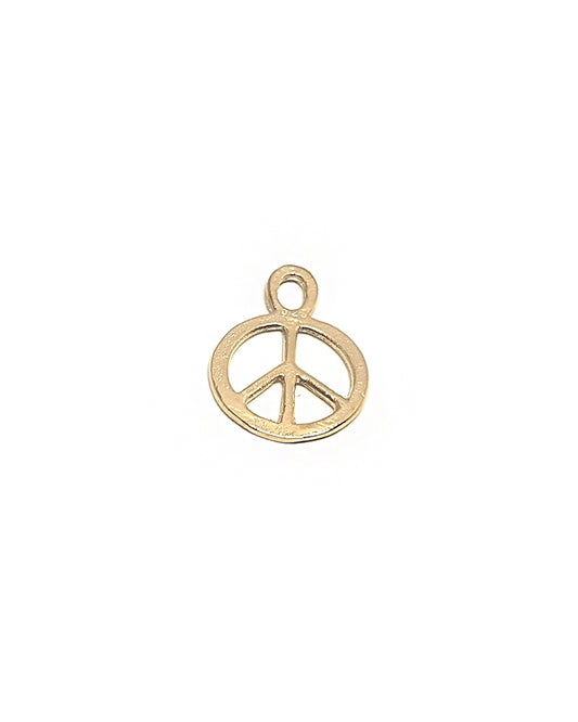 14K Gold Plated Medium Peace Pendant