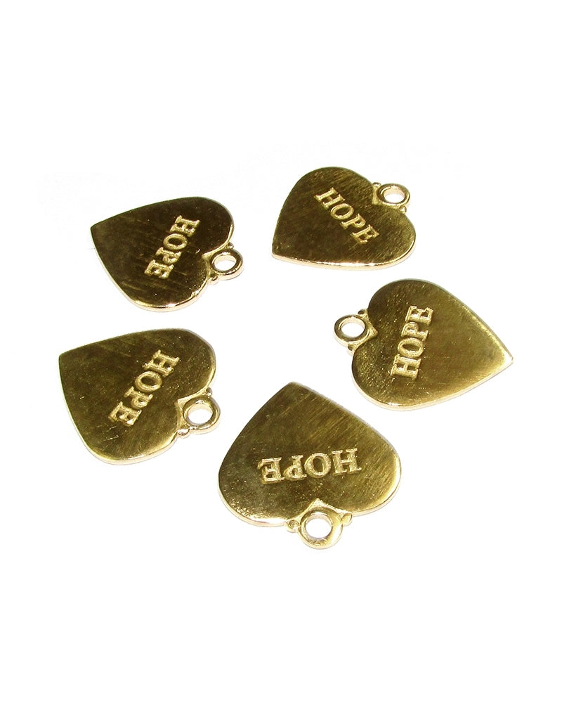 14K Gold Plated Hope Heart Pendant