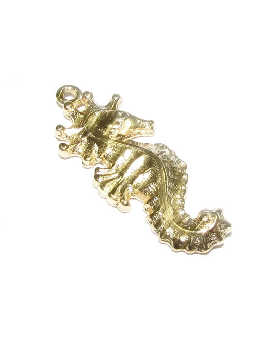 14K Gold Plated Large Sea Horse Pendant