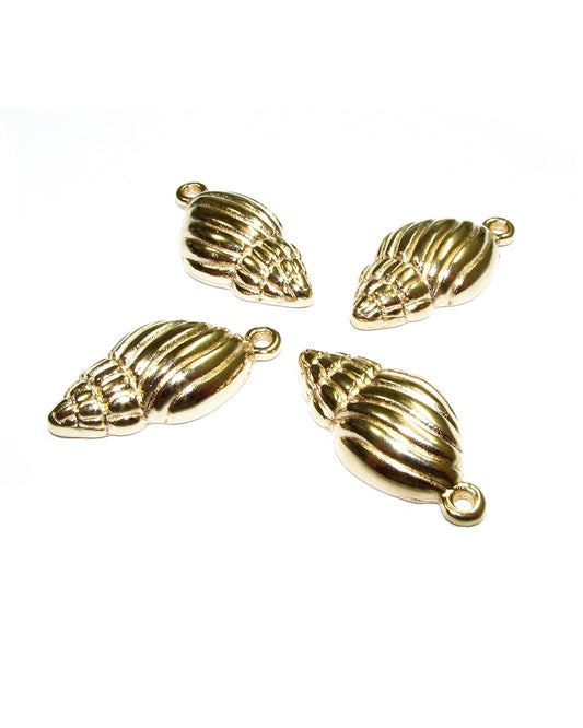 14K Gold Plated Large Shell Pendant