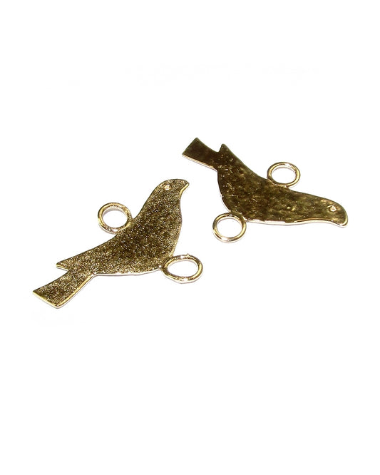 14K Gold Plated Large Dove Pendant +2 Rings