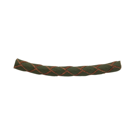 Olive Braided Leather Cord 4mm