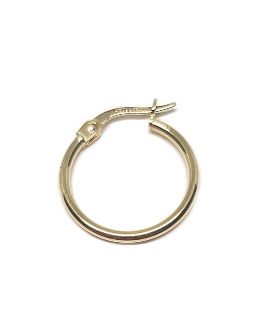 14K Yellow Gold  Hoop Tube Earring 18X1.5mm W/Snap