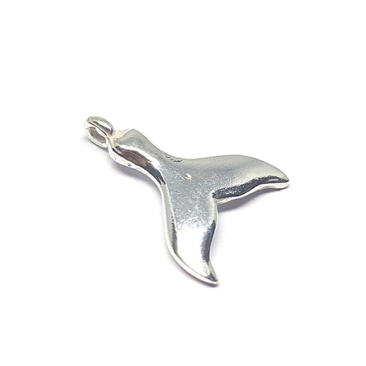 925 Sterling Silver Small Whale Tail Pendant