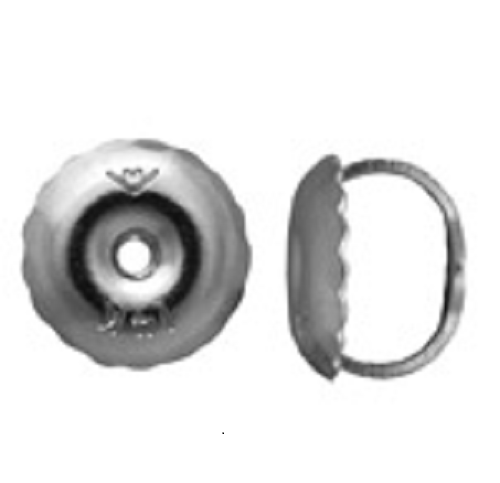14K White Gold Threaded Ear Nut For 0.7mm  Post