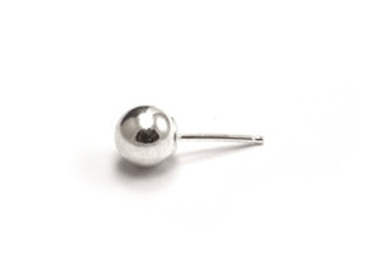 925 Sterling Silver Ball Earring 6mm