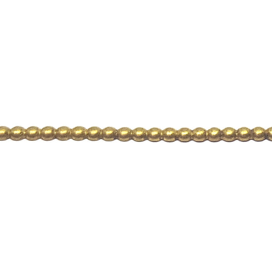 Brass Half Round Beaded Wire 1.5mm