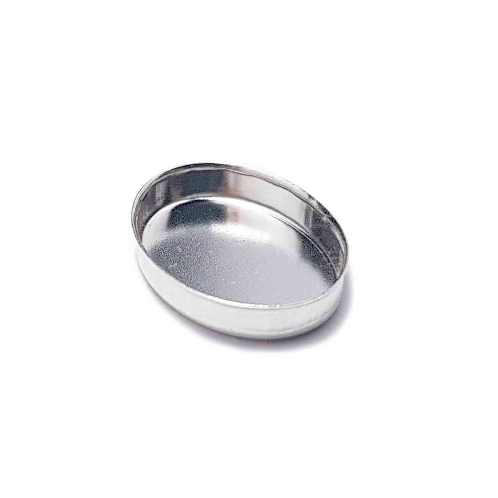 925 Sterling Silver Oval Flat Bezel Cup 10X14mm