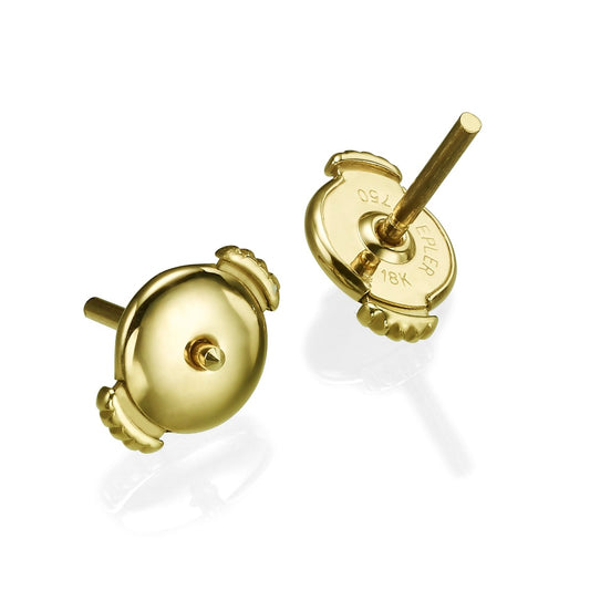 18K Yellow Gold Small Alpha Earnut + post -Pair