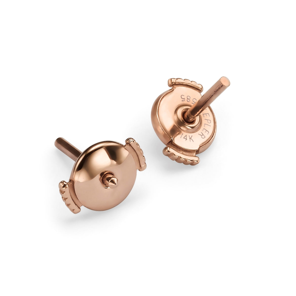 14K Rose Gold Small Alpa Earnut + Post-Pair