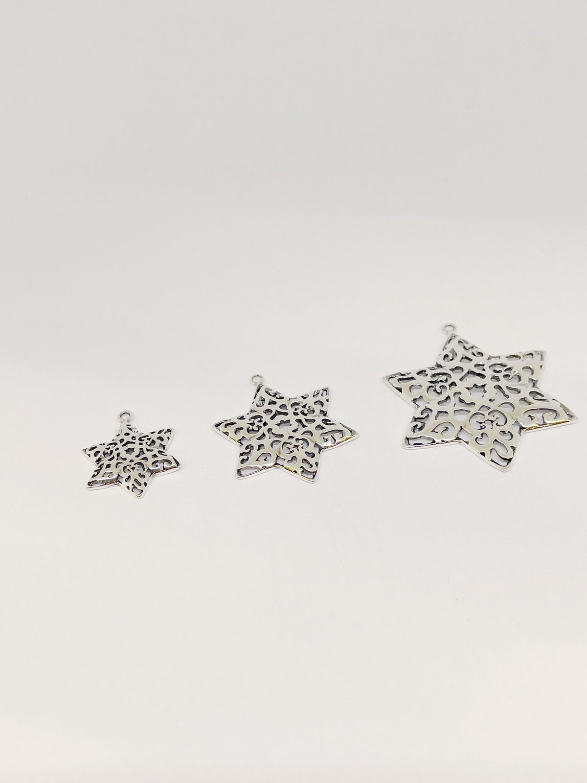 Sterling Silver 925 Medium Decorative Star of David Pendant