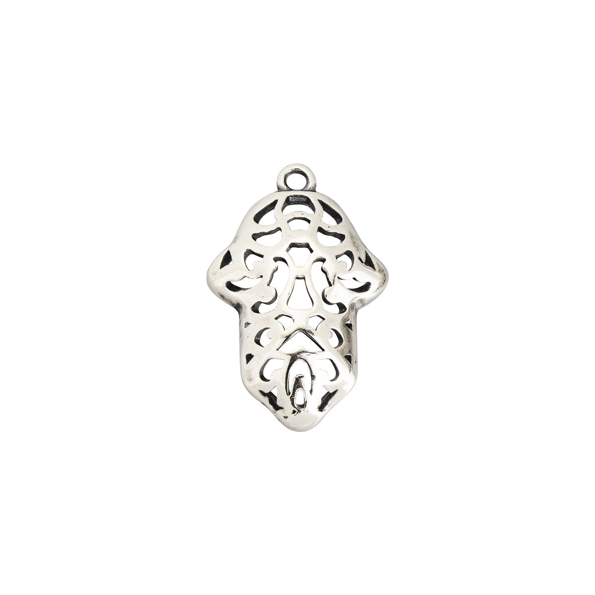 Sterling Silver 925 Small Decorative Hamsa Pendant