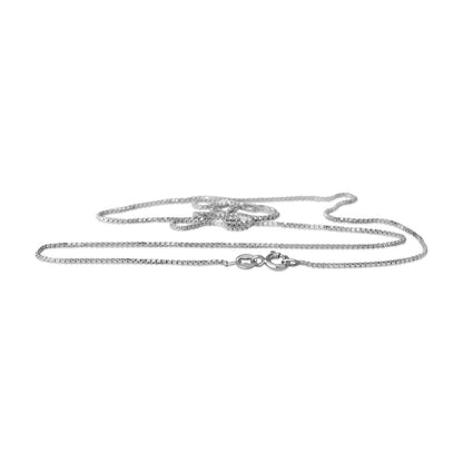 Sterling Silver Assembled 1mm Box Chain 55cm