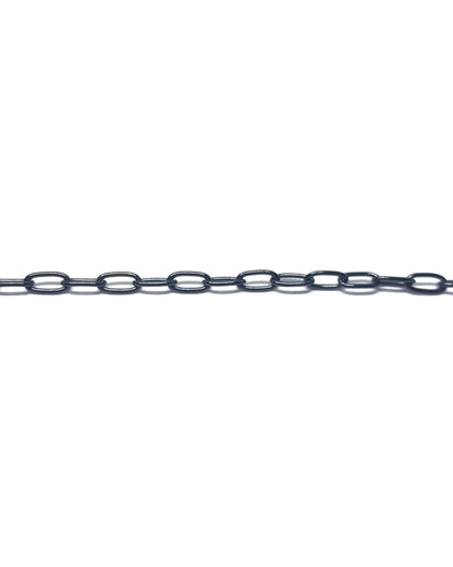 Sterling Silver Black Paper Clip Chain 2.4x4.6mm
