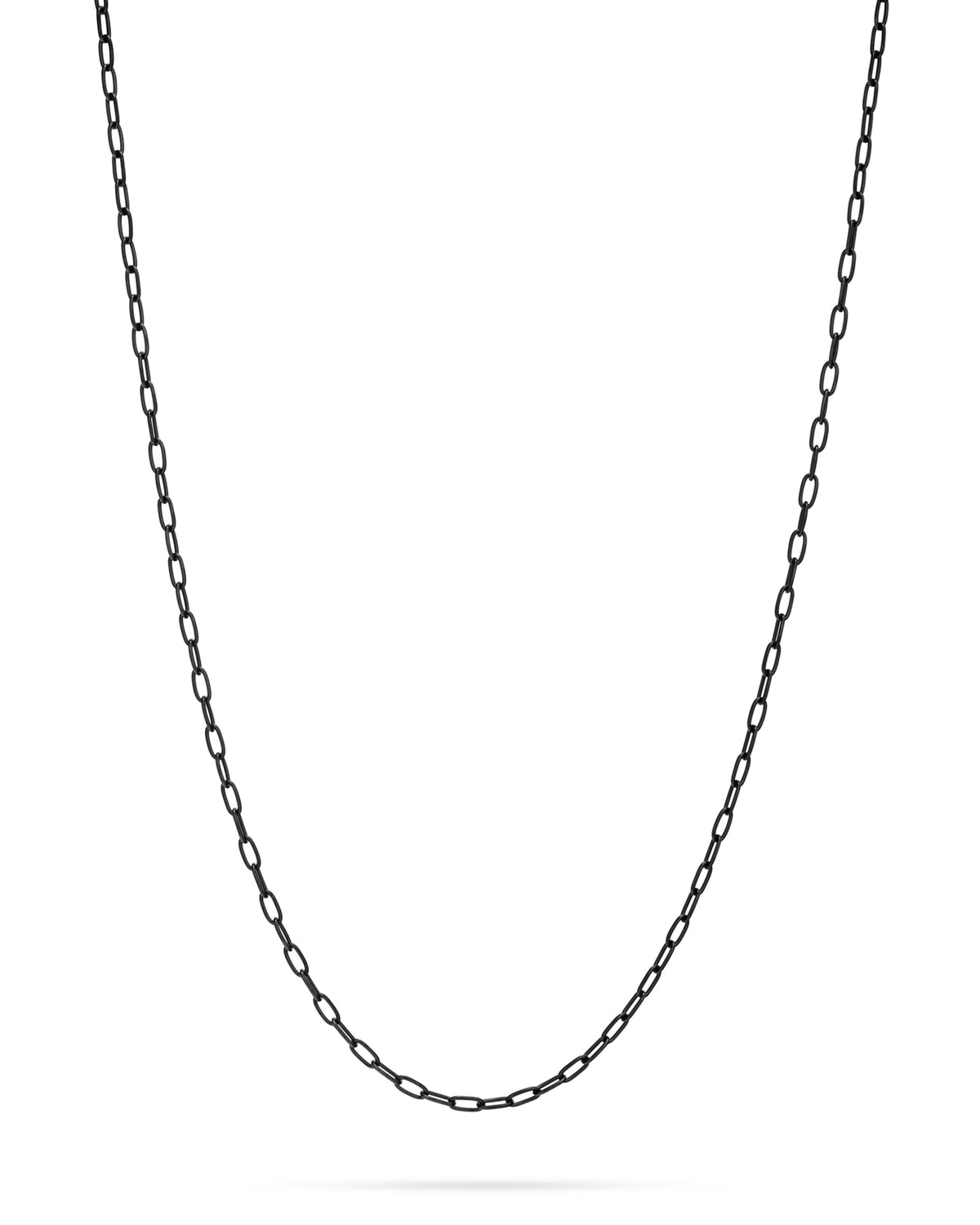 Sterling Silver Black Paper Clip Chain 2.4x4.6mm